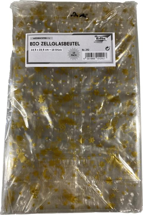 Actual product image Folia Cellophane bags with Christmas print (10 x)