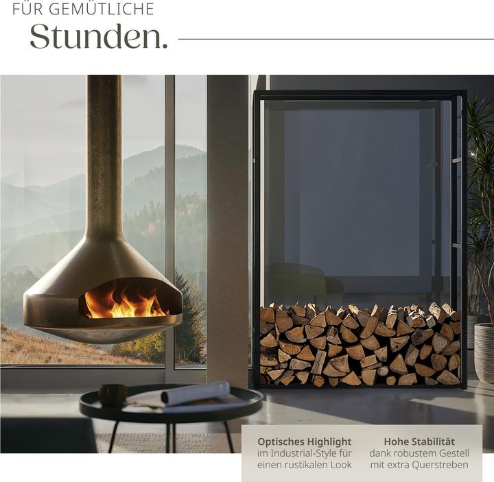 Actual product image tectake Kaminholzregal Tuby, für In- & Outdoor, 100,5x25x150cm