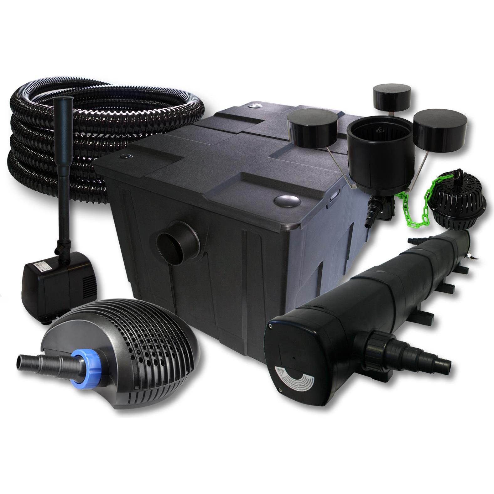 SunSun, Brunnen + Gartenteich, TeichFilter Set 60000l 72W UVC,40W Pumpe Schlauch Skimmer Springbrunnen