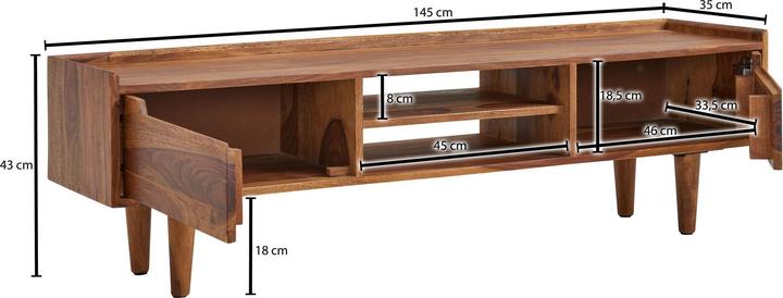 Produktbild FineBuy Lowboard Sheesham Braun (35 x 35 x 43 cm)