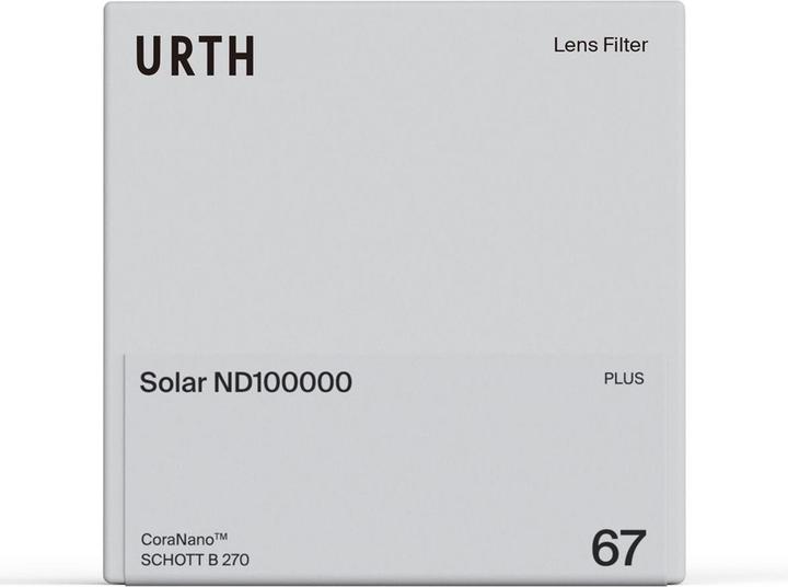 Actual product image Urth 67mm Solar ND100000 (16.6 Stop) Filter Plus+ (67 mm, Neutral density filter)