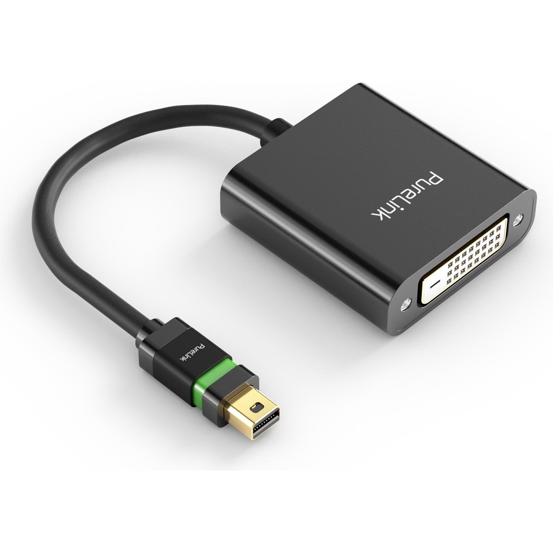 Purelink Adapter Zert. 2K High Speed Mini-DisplayPort - DVI-D (DVI, 15 cm), Data + Video Adapter, Schwarz