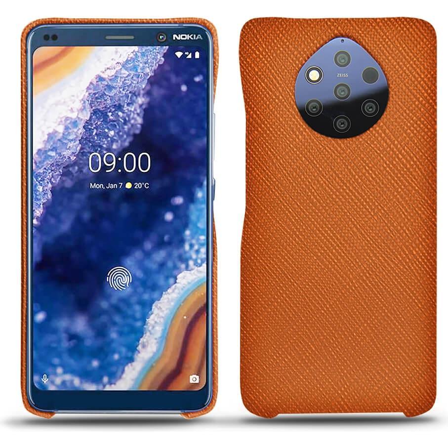 Thumbnail - Noreve Lederschutzhülle (Nokia 9 PureView), Smartphone Hülle, Orange