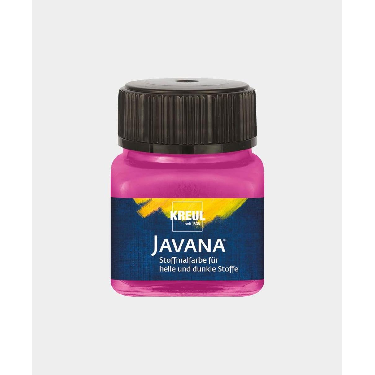 Kreul, Künstlerfarbe + Bastelfarbe, Javana Stoffmalfarbe für helle und dunkle Stoffe, 20 ml (Magenta, 20 ml)