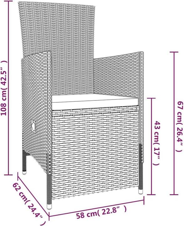 Produktbild vidaXL Garten Essgruppe (100 x 100 x 74 cm)