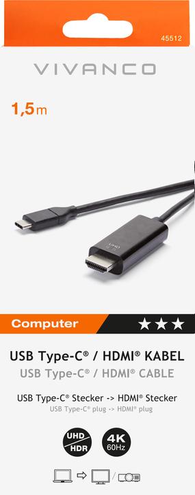Produktbild Vivanco USB C - HDMI (1.50 m)