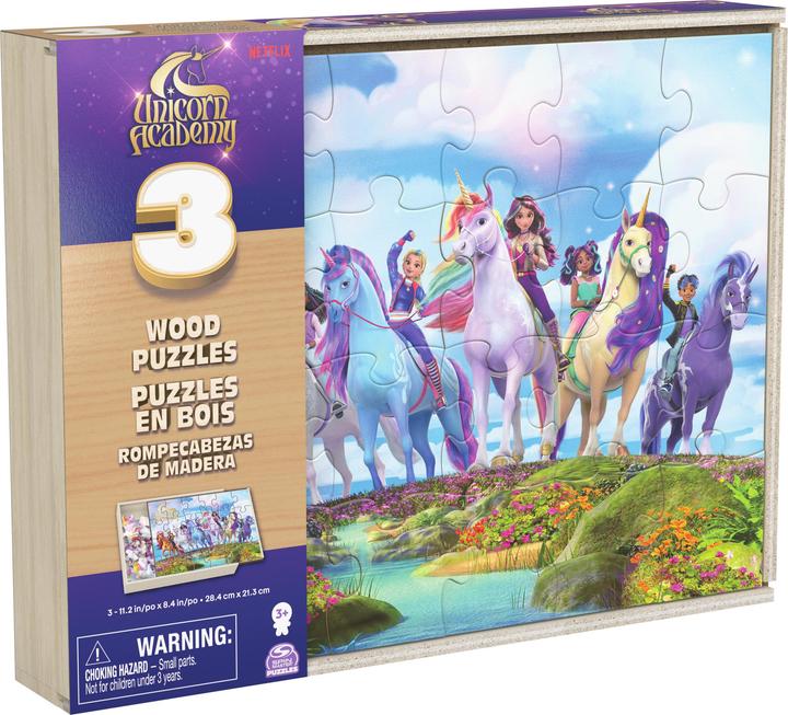 Immagine prodotto Spin Master Einhorn Academy 3Pack Holzpuzzle in Holzbox (24 pezzi)