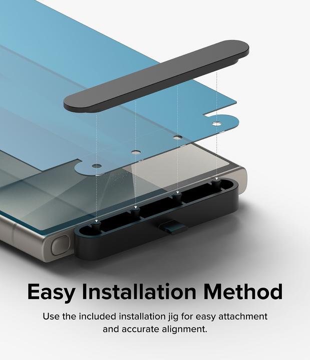 Actual product image Ringke Screen Protector for Galaxy S24 Ultra DUAL EASY FILM 2 pack, w installation Jig (2 Piece, Samsung Galaxy S24 Ultra)