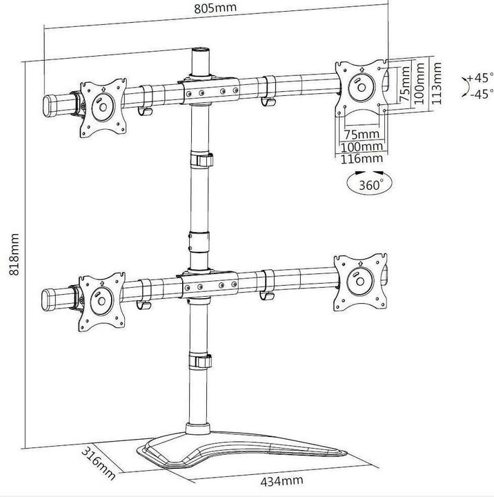 Produktbild Multibrackets M Deskstand (Tisch, 27")