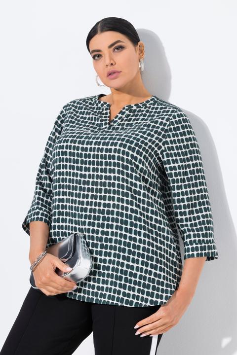 Immagine prodotto Ulla Popken Blusa in raso con spalle a punto smock, scollo a tunica e maniche a 3/4 (62)