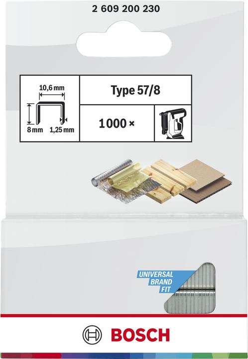 Produktbild Bosch Professional Zubehör Flachdrahtklammer Typ 57, 10,6 x 1,25 x 8 mm