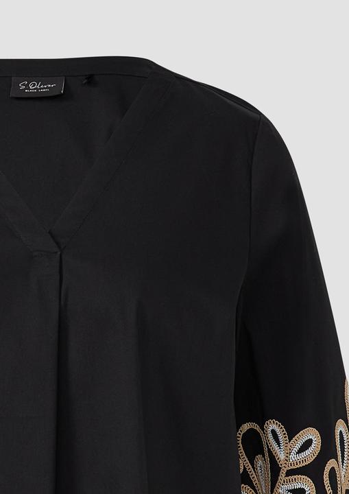 Immagine prodotto s.Oliver Bluse Popeline-Bluse mit Stickerei und 3/4-Ärmeln (34)