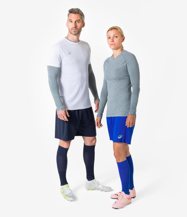 Immagine prodotto Kipsta Maglia funzionale da calcio da donna/uomo a maniche lunghe - Keepdry grigio (L)