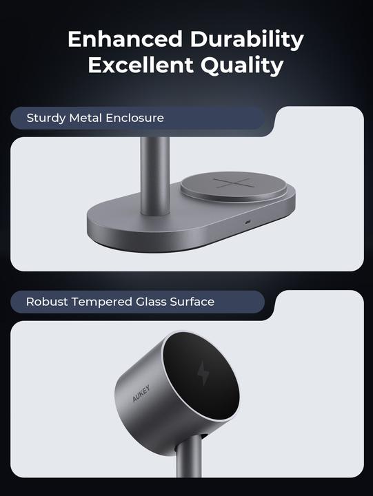 Produktbild Aukey MagFusion 2-in-1 Wireless Charger (50 W)