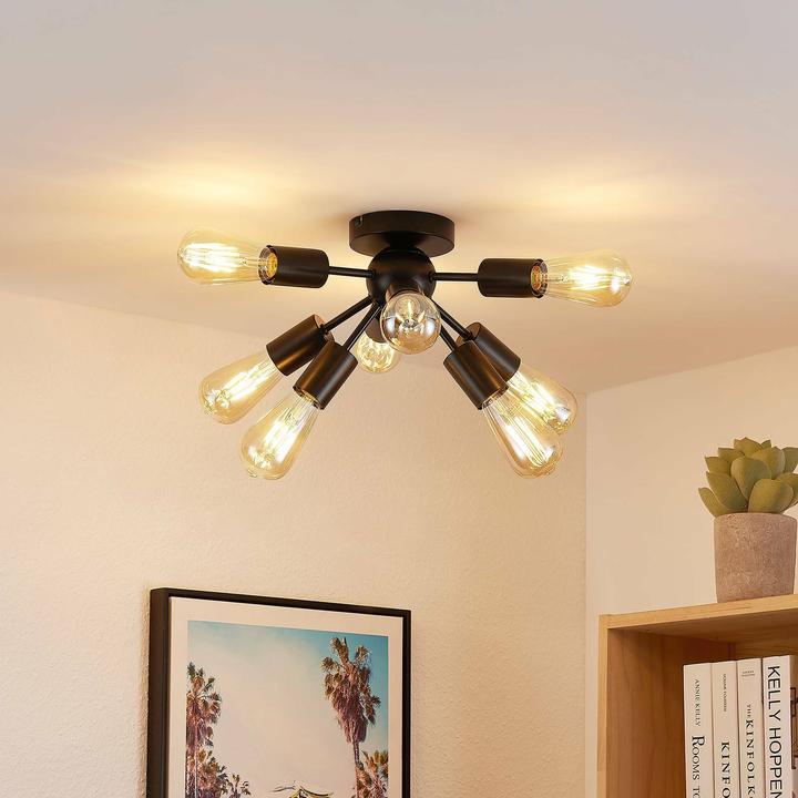 Actual product image Lindby Rayos ceiling light, black matt (E27)