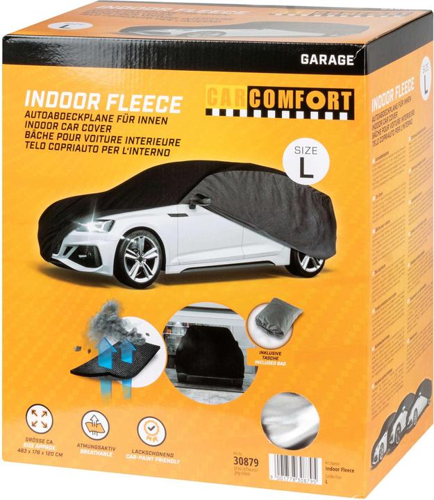 Produktbild CarComfort Autoplane Indoor Fleece, PKW-Abdeckplane Gröe L grau/schwarz