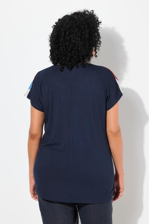 Immagine prodotto Ulla Popken T-shirt dal taglio oversize con stampa grafica, scollo a girocollo e mezze maniche (56)