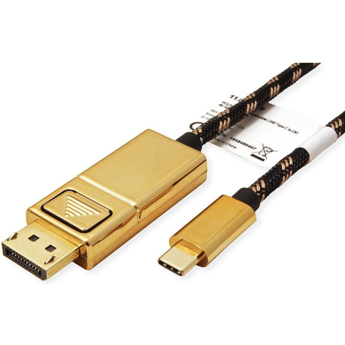 Roline Oro/Nero Usb Typ C — Displayport, Adattatore Dati + Video,