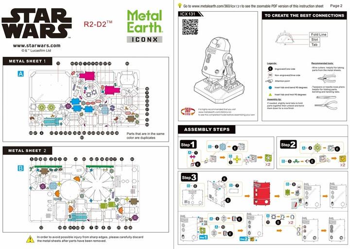 Produktbild Metal Earth ICONX Star Wars R2-D2