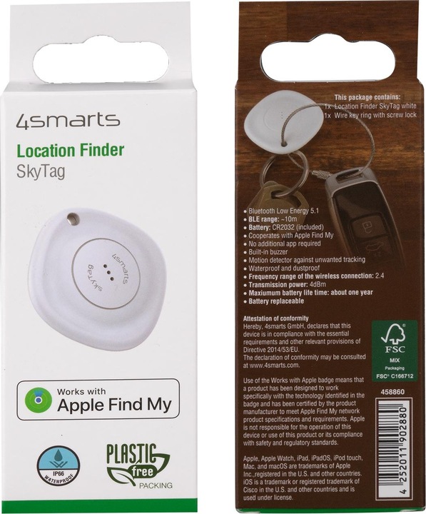 Produktbild 4smarts Schlüsselfinder SkyTag Weiss (iOS)