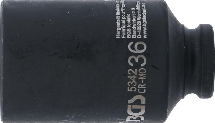 Actual product image BGS Impact Socket, 12-point | 12.5 mm (1/2") Drive | 36 mm (36 mm)