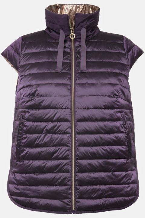 Actual product image Ulla Popken Reversible Two-Tone Quilted Vest (60)