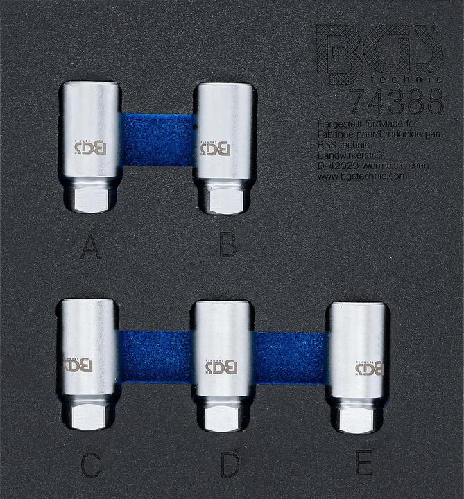 Actual product image BGS Tool Tray 1/6: Rim Lock Socket Set for Tesla | 5 pcs.