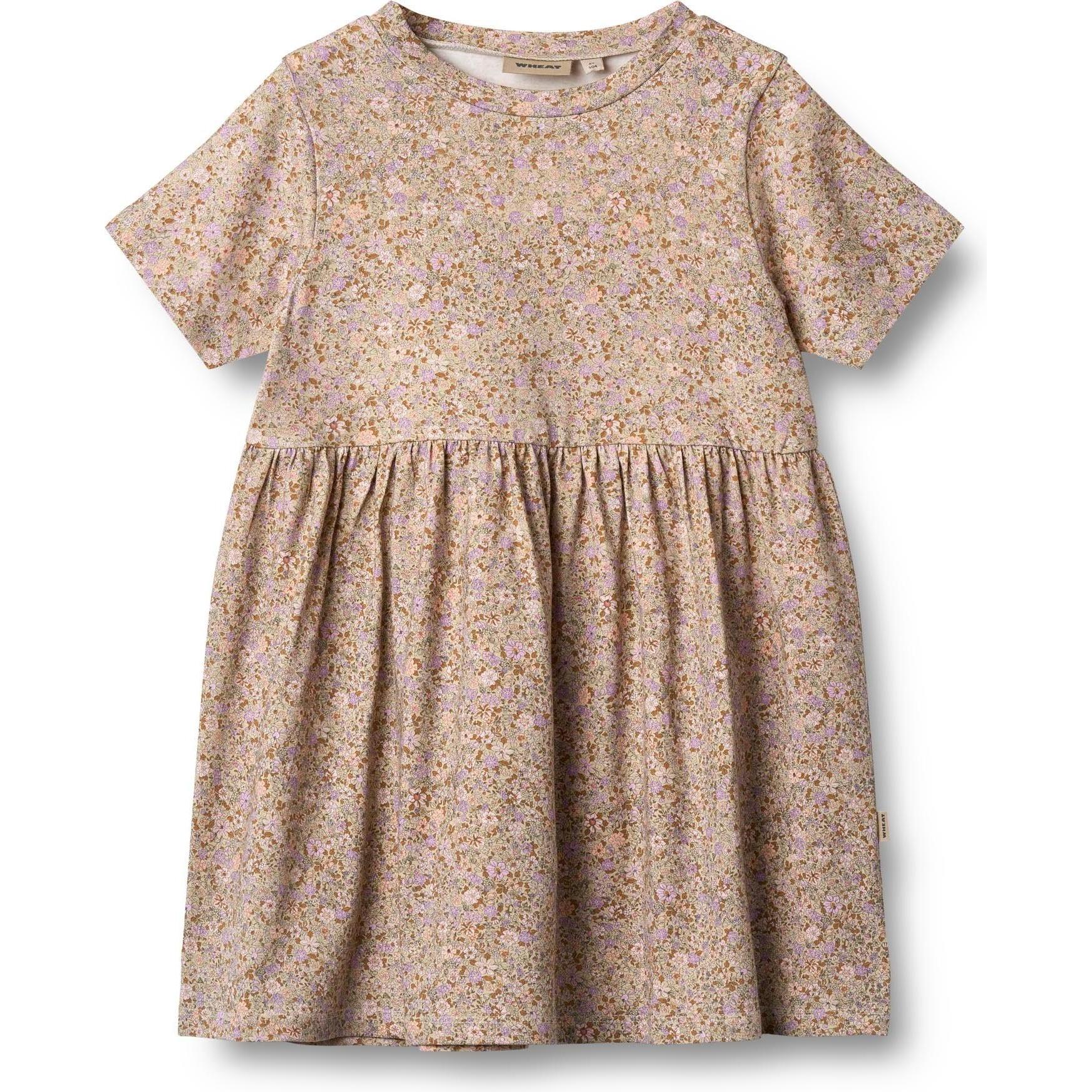 Wheat, Unisex, Kleider, Kid's Jersey Dress S/S Anna, Beige, (128)