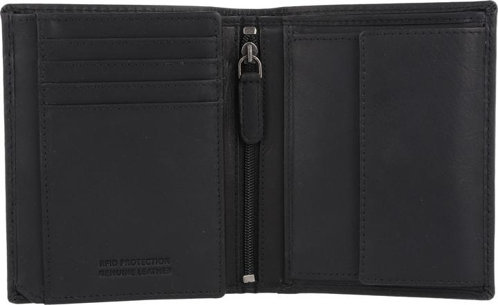 Immagine prodotto Greenburry Portafoglio nero puro in pelle con protezione RFID 10,5 cm