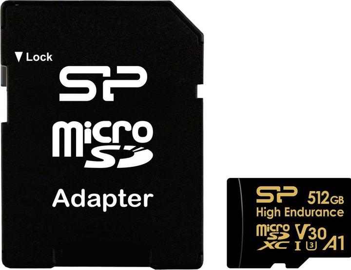Actual product image Silicon Power 512Go MicroSD Card Golden (512 GB, microSDXC, U3, UHS-I)
