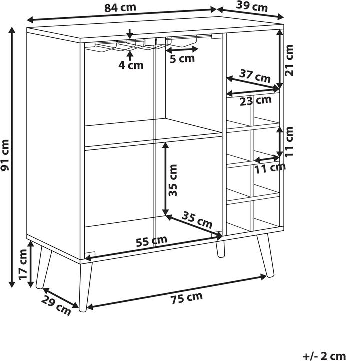 Actual product image Beliani Tullamore (84 x 39 x 91 cm, 8 Fl.)