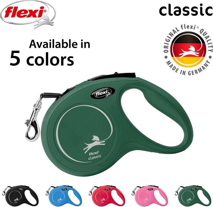 Produktbild Flexi New Classic bånd M, 5M, 25KG, olivengrøn (M, Hund)