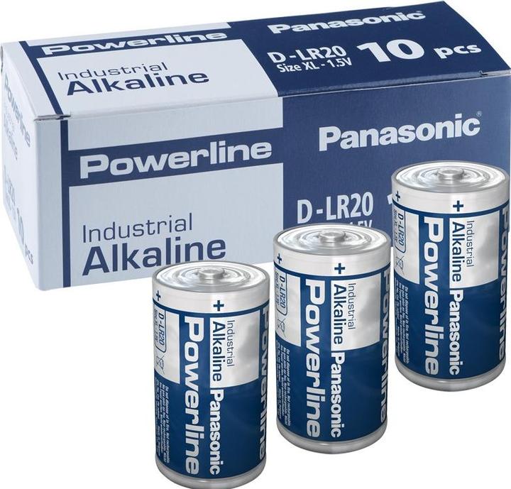 Immagine prodotto Panasonic Linea elettrica industriale alcalina (10 pz., D)