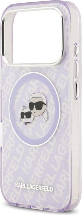 Produktbild Karl Lagerfeld case Magsafe IML glitter case metal camera frame and buttons Karl and Choupette heads (Kamera Etui)