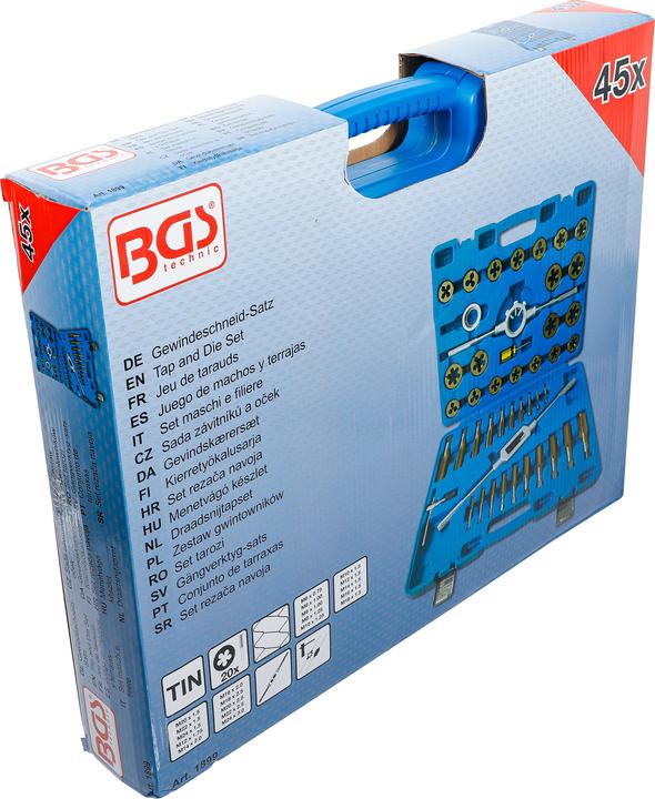 Actual product image BGS Tap and Die Set Tin-Coated M6 - M24 45-tlg.