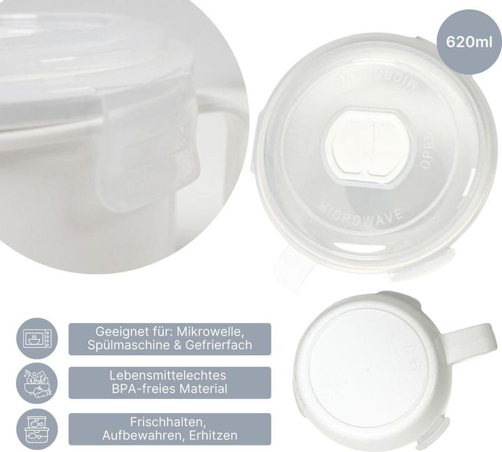 Produktbild Hobby Mikrowellen-Tasse mit Henkel Mikrowellen-Becher Lunchbecher Suppen-Mug (620 ml, 1 x)