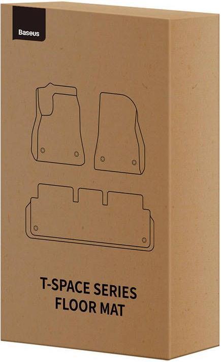 Actual product image Baseus 6-Piece Floor Mat for Tesla T-Space Series (black) (1 set of 2 floor mats)