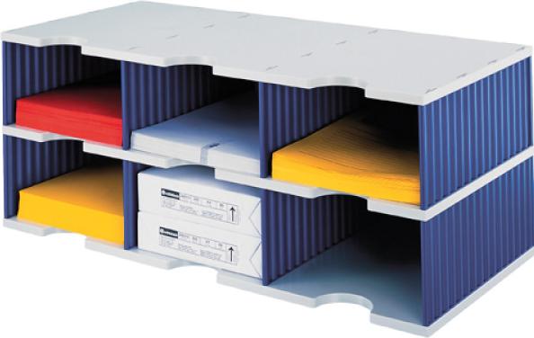 Produktbild Styro Styrodoc trio Jumbo 268-03221.38 grau/blau 6 Fächer (C4)