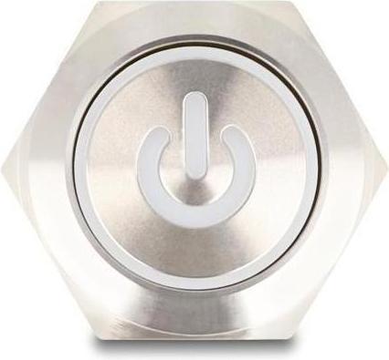 Produktbild Delock Drucktaster zum Einbau 22 mm 6 x Lötanschluss LED wei