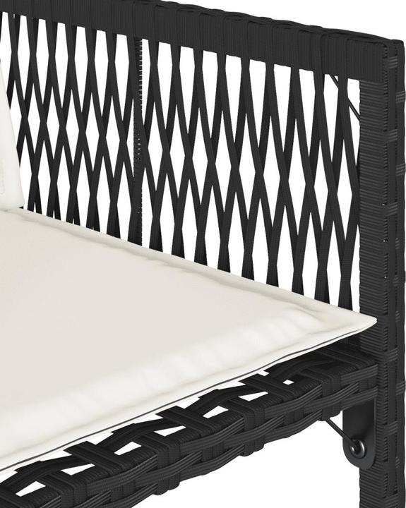 Produktbild vidaXL Gartenmöbel Essgruppe Gartengarnitur Sitzgruppe 9tlg. Schwarz Poly Rattan