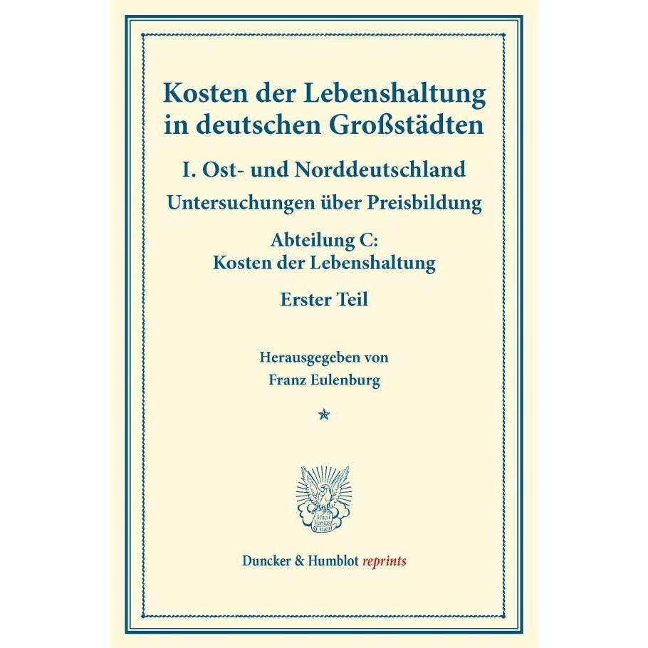 Kosten der Lebenshaltung in deutschen Grossstädten., Fachbücher