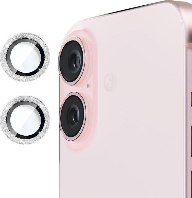 Produktbild Enkay Glitter Metall Kamera Ring (1 Stk., Apple iPhone 16, Apple iPhone 16 Plus)