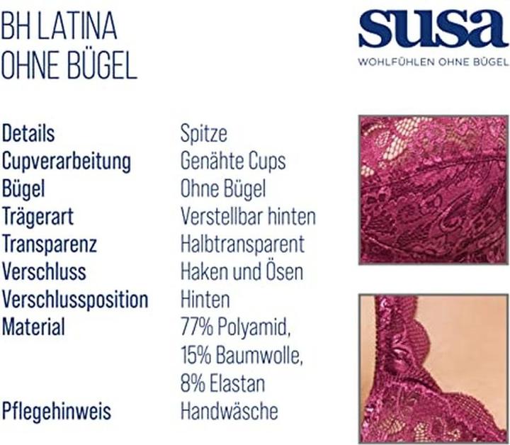 Image du produit Susa Soutien-gorge sans armatures en dentelle élastique (75 D)