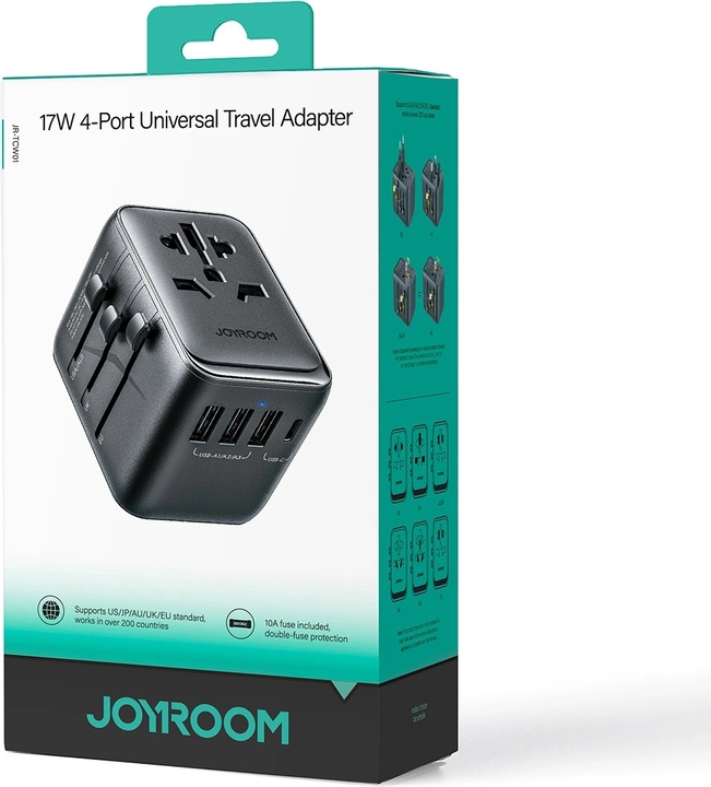 Produktbild Joyroom 17W Travel Adapter Multifunction Type-C+3USB-A Power Charger Converter (17 W)