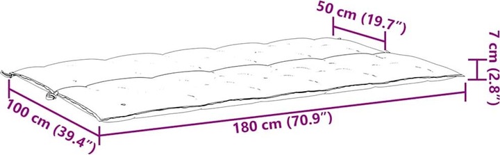 Actual product image VidaXL Henryk (180 x 50 x 7 cm)