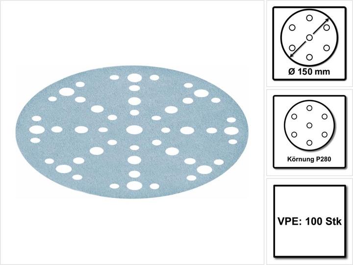 Actual product image Festool StickFix grinding wheels STF D150/48 Garnet, P280, 100 pieces (P280)