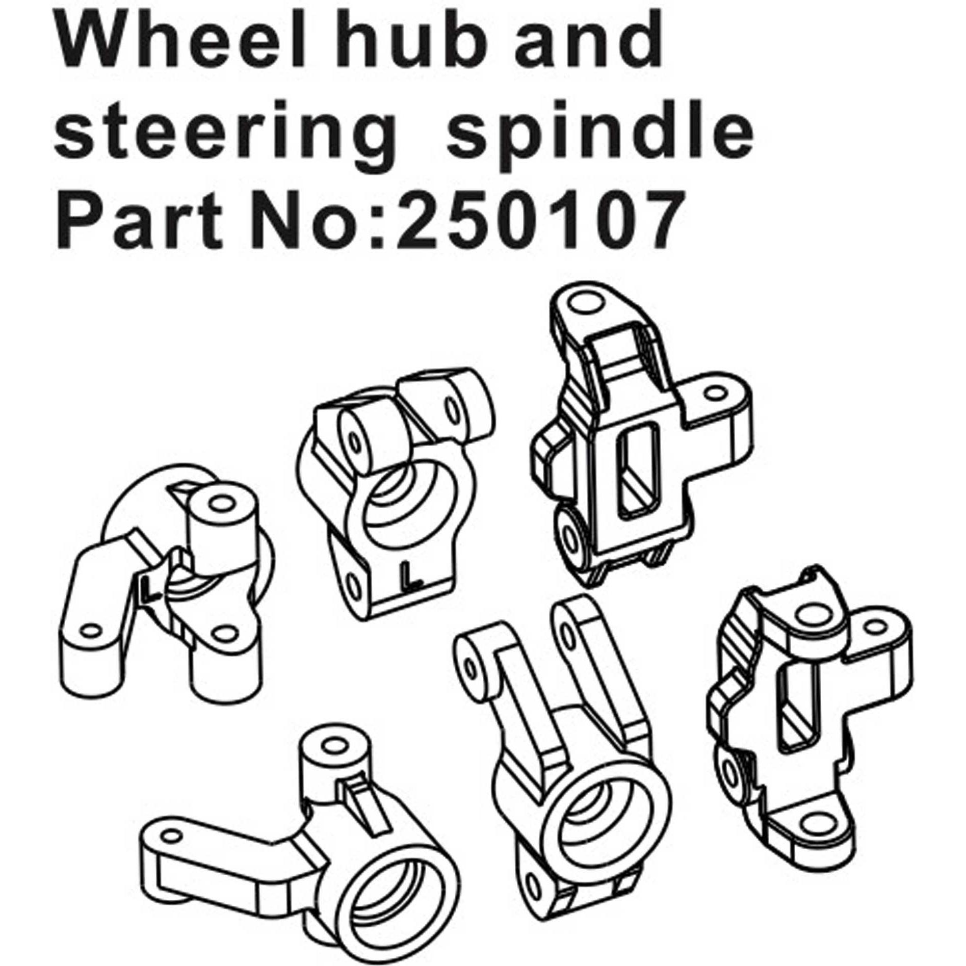 Hobby Plus RC Wheel Hub & Steering Spindle Set