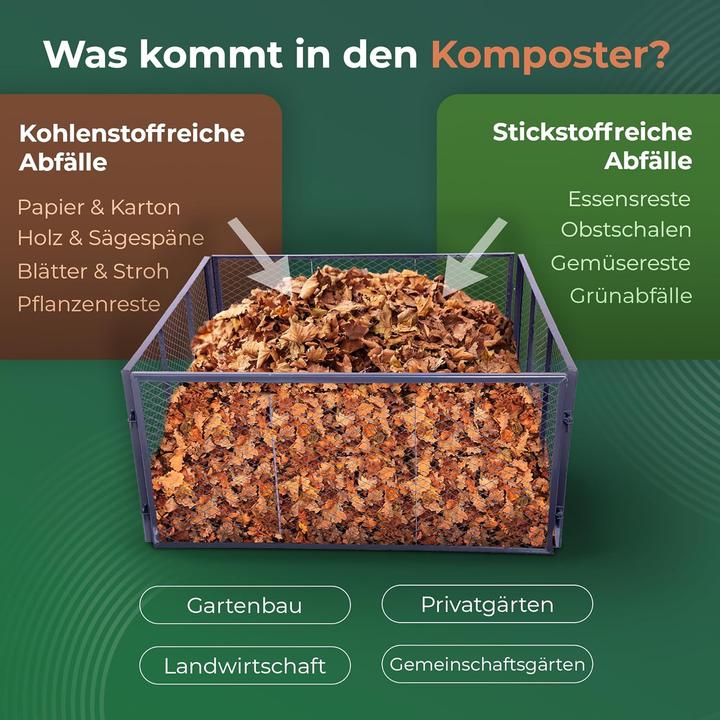 Actual product image Novatool Garten-Komposter Metall 100x100x50 cm + Deckel oder Boden, mit erweiterbarem Stecksytem, pu (500 l)