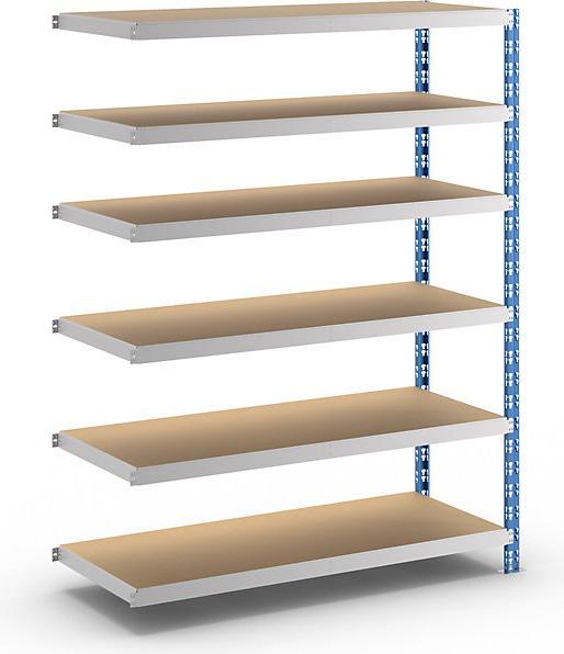 Actual product image eurokraft basic Wide span boltless shelf unit with chipboard shelves, depth 600 mm, extension