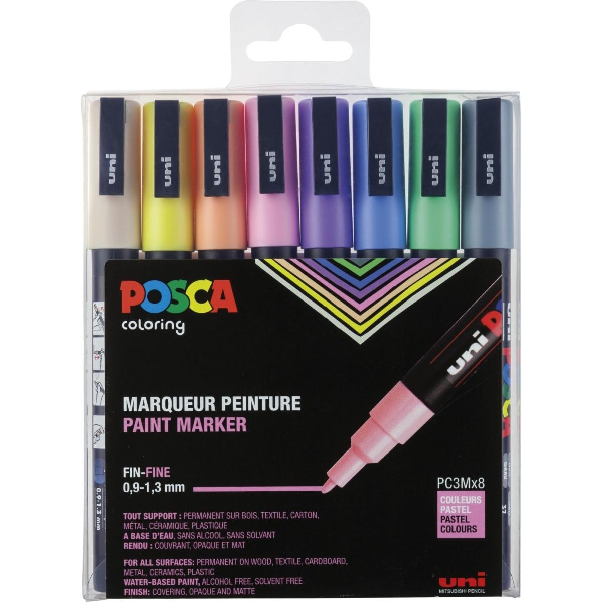 Posca, Marker, Marker PC-3M 8er Set (Pastell sortiert, 1.30 mm, 8 x)